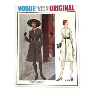 Vogue Paris Original 2527 Nina Ricci Sewing Pattern Size 16 Vintage 1970’s Uncut